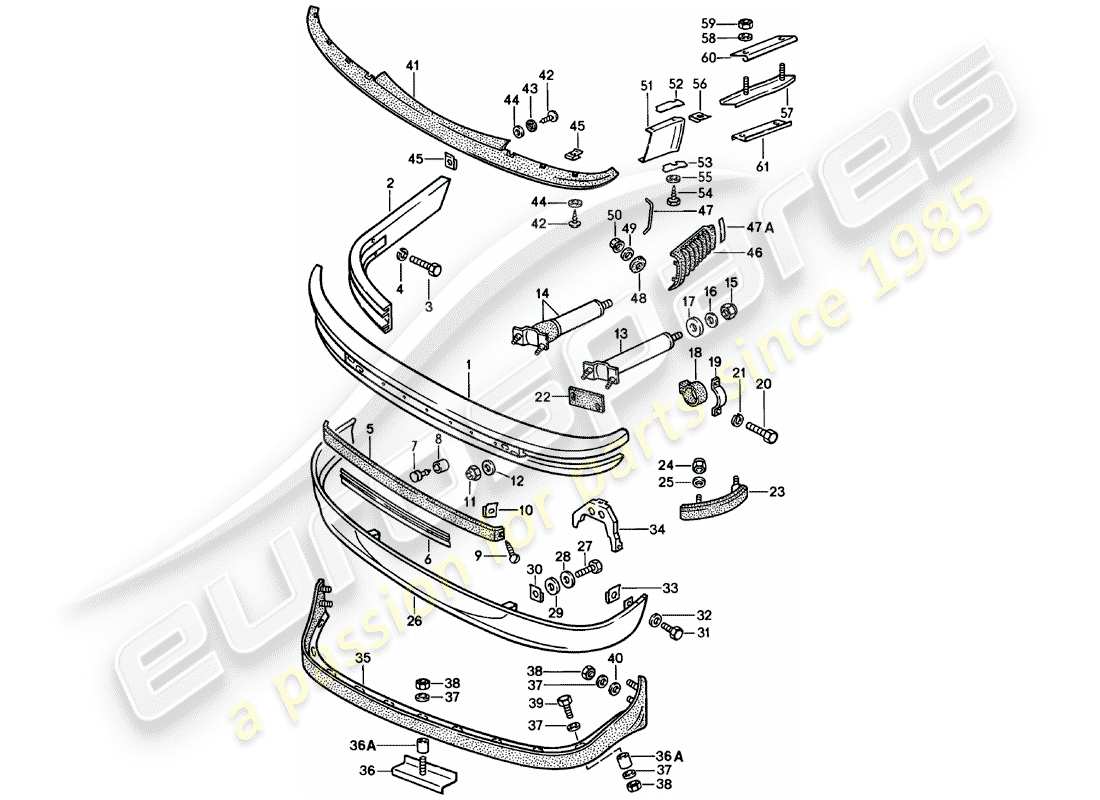 porsche 1981 (911) paraurti diagramma delle parti