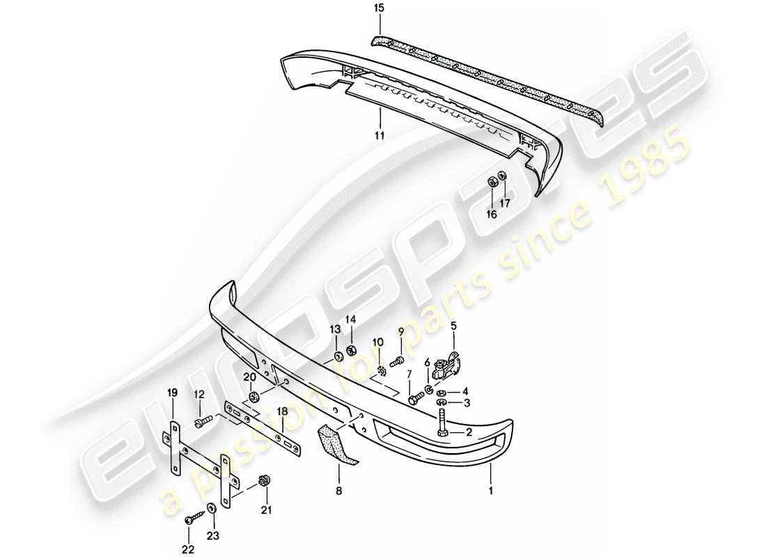 porsche 1979 (924) paraurti - senza: - diagramma delle parti del paraurti