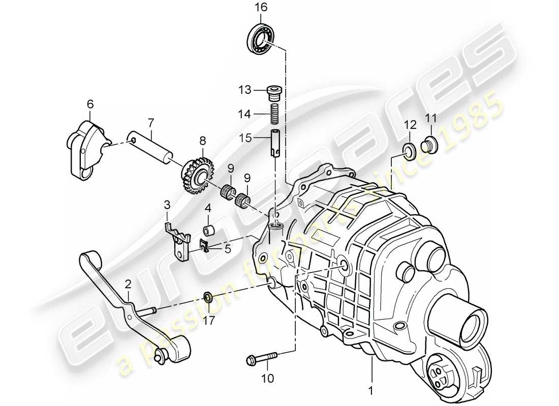 porsche 2002 (996) cassa trasmissione - coperchio trasmissione diagramma delle parti