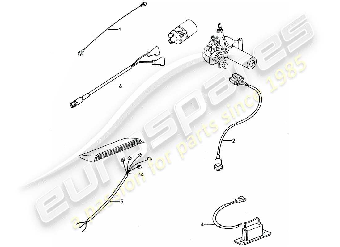 porsche 1994 (968) cablaggi - estremità posteriore diagramma delle parti