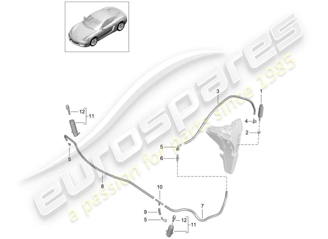 porsche 2016 (981 cayman) impianto rondella diagramma delle parti