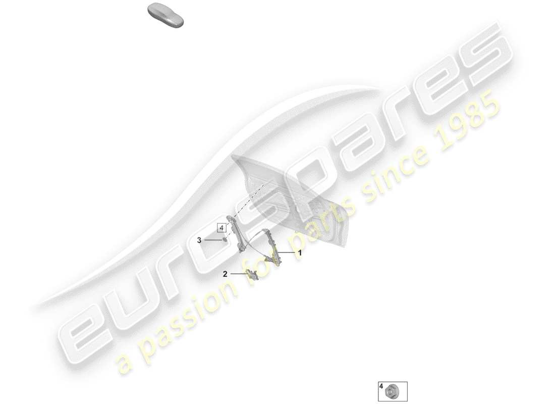 porsche 2019 (992-1) schema delle parti del regolatore della finestra
