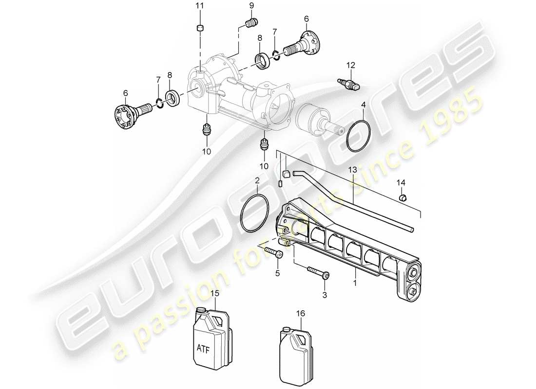 porsche 2009 997-2 turbo / gt2 differenziale assale anteriore diagramma delle parti