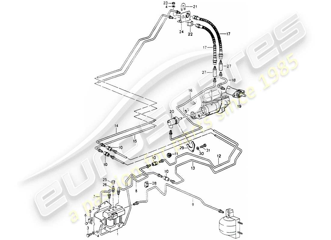 porsche 1994 (964) controllo della serratura diagramma delle parti