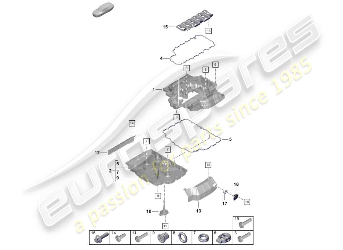 porsche 2020 (718 boxster) coppa dell'olio diagramma delle parti