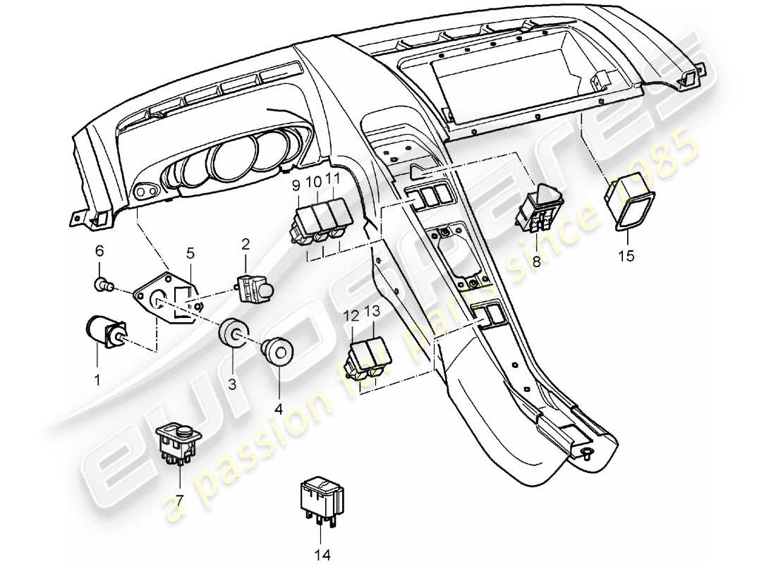 porsche 2005 (carrera gt) interruttore diagramma delle parti