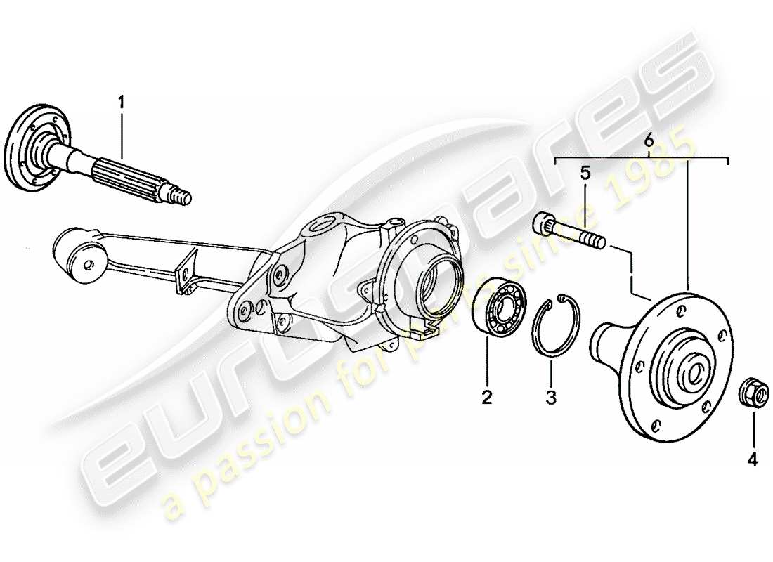 porsche 1987 (924s) albero ruota posteriore - lubrificanti diagramma delle parti