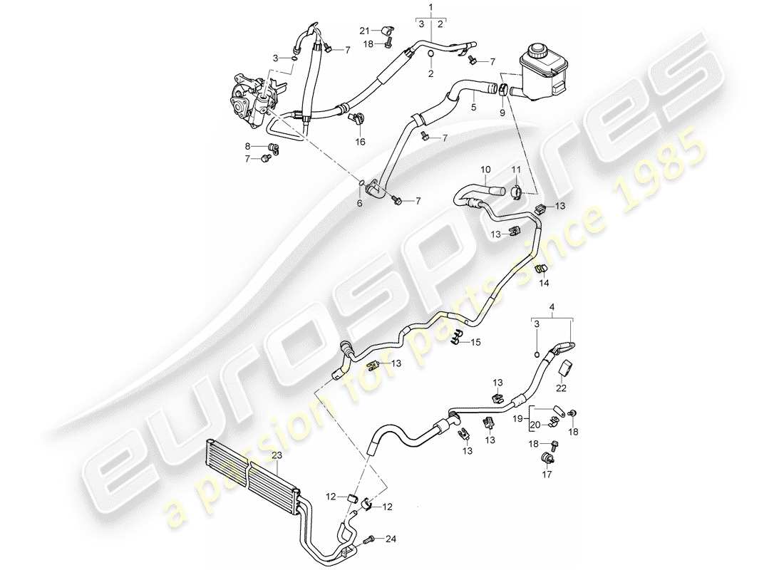 porsche 2010 (cayenne e1 9pa) servosterzo diagramma delle parti