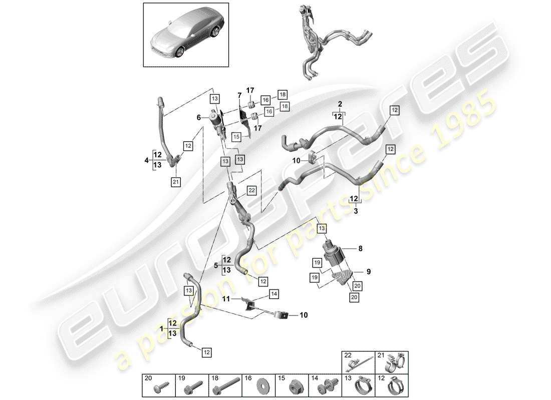 porsche 2017 (panamera 971-1) diagramma delle parti del riscaldatore