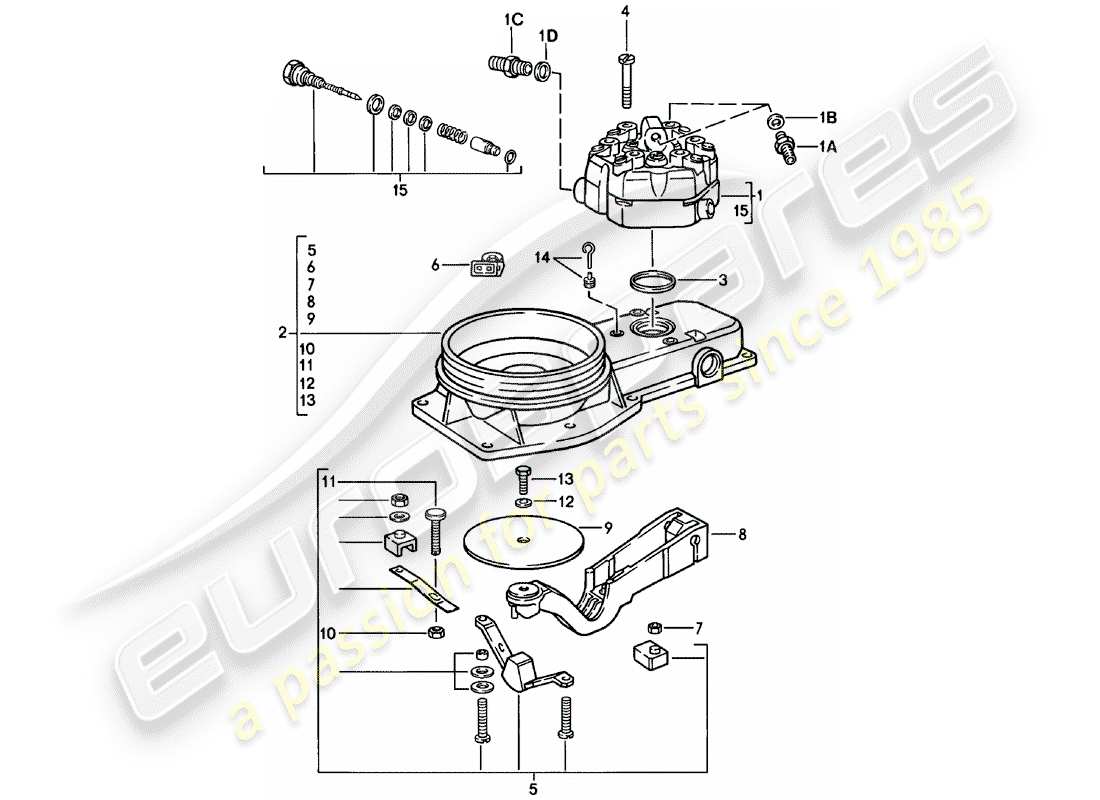 porsche 1981 (911) unità di controllo miscela diagramma delle parti