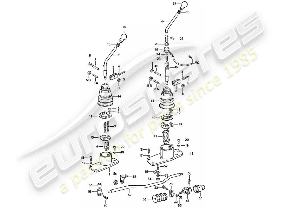 porsche 1981 (911) controllo della trasmissione diagramma delle parti
