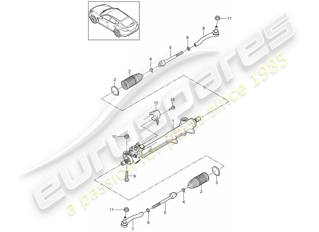 porsche 2012 (panamera 970) servosterzo diagramma delle parti