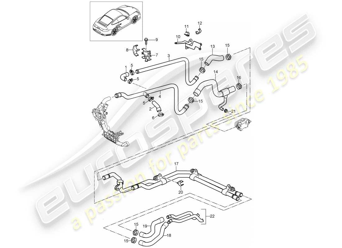 porsche 2009 997-2 turbo / gt2 linee diagramma delle parti