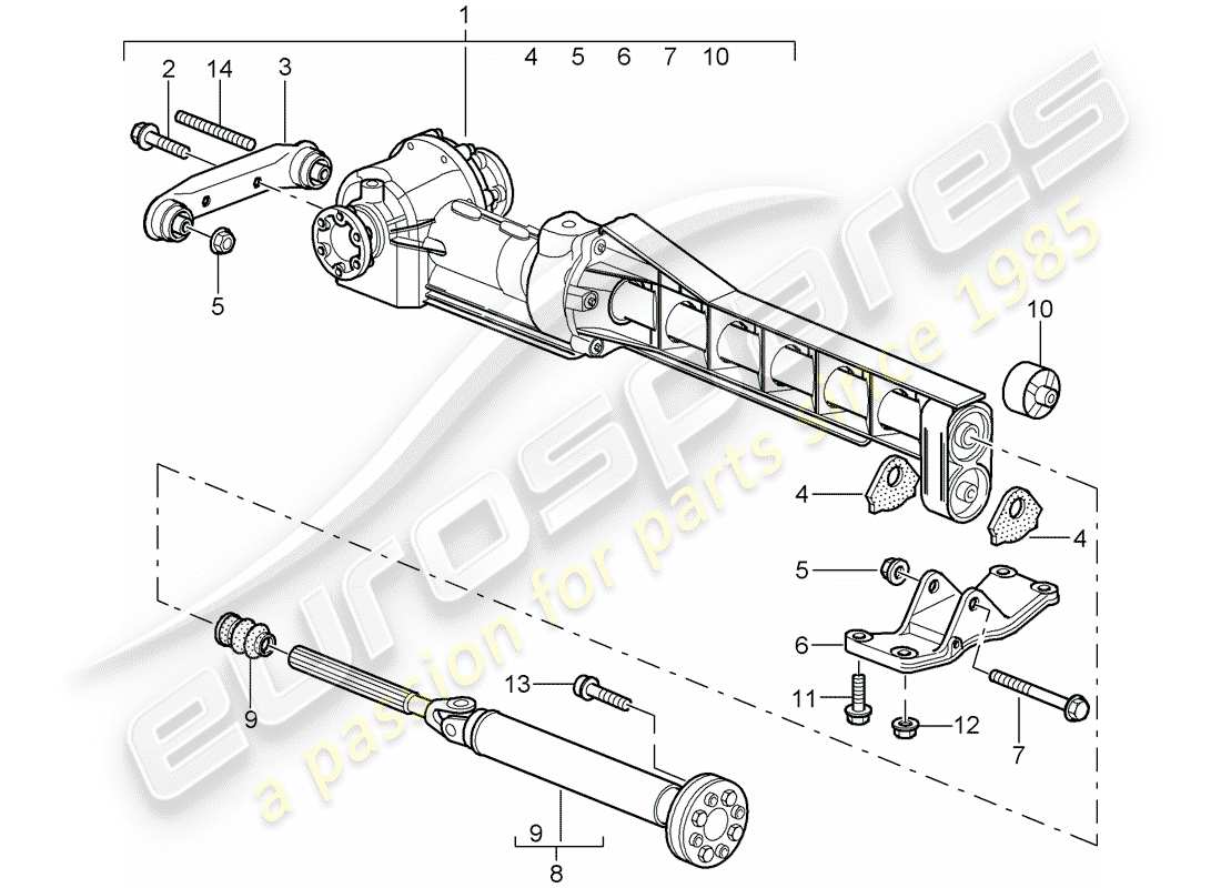 porsche 2009 997-2 turbo / gt2 differenziale assale anteriore schema delle parti