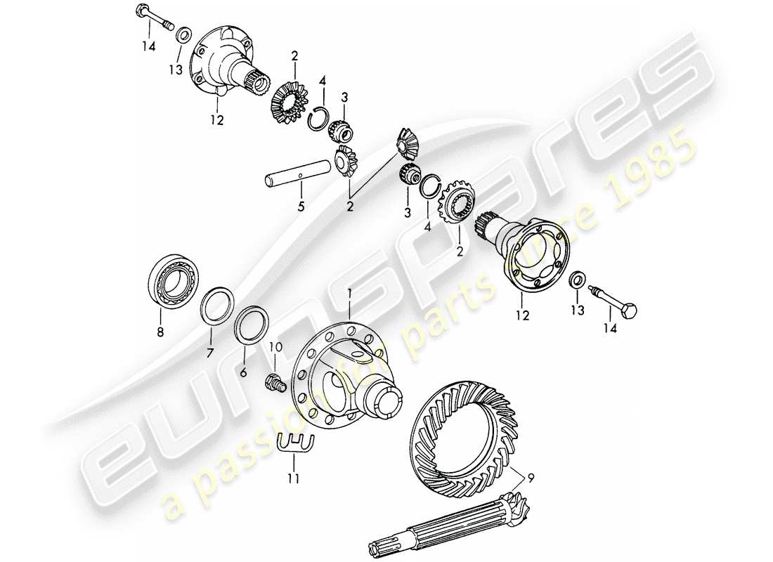 porsche 1966 (911/912) differenziale - - d - mj 1968>> - mj 1968 diagramma delle parti
