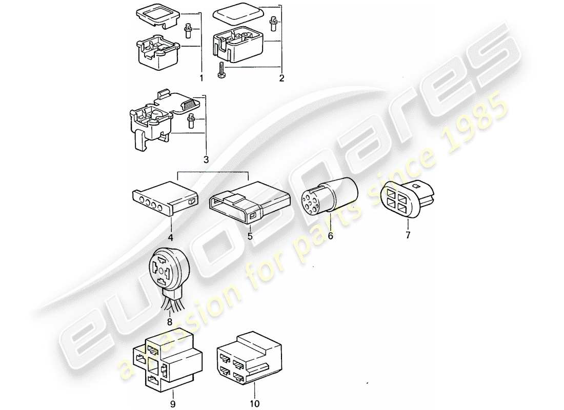 porsche 1986 (911) alloggiamento del connettore diagramma delle parti