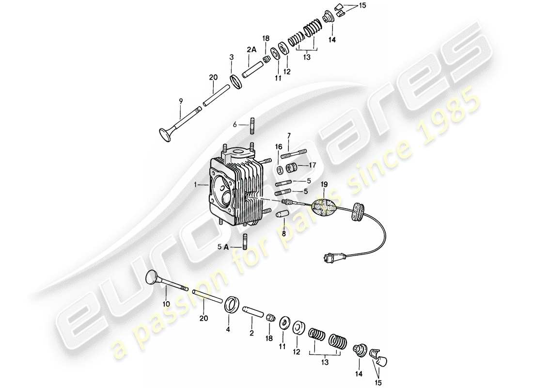 porsche 1987 (911) testata - set di riparazione per manutenzione - vedi illustrazione: esploso delle parti