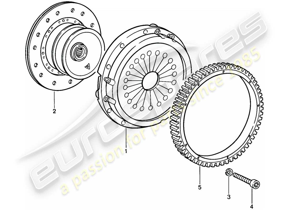 porsche 1987 (911) frizione diagramma delle parti