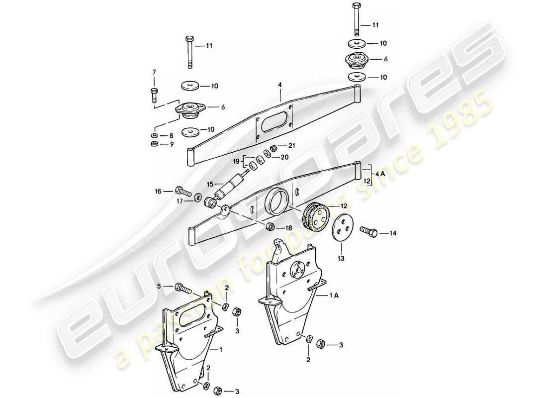 porsche 1981 (911) sospensione del motore diagramma delle parti