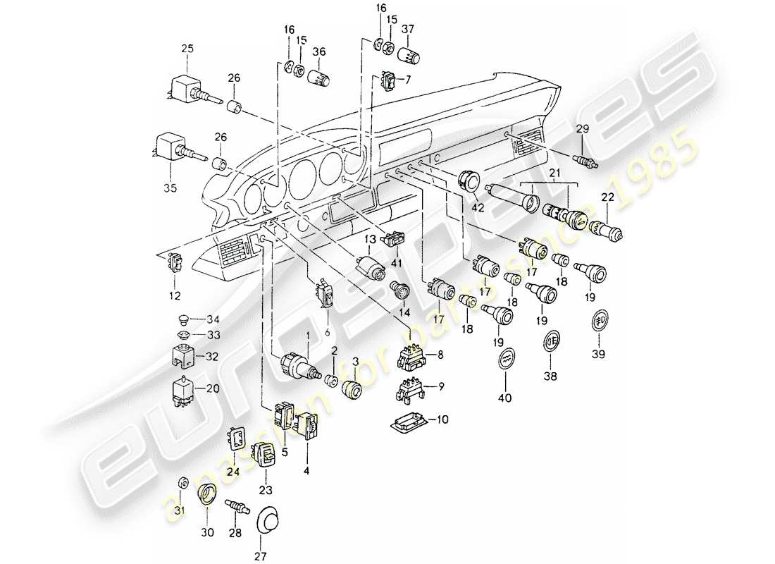 porsche 1990 (964) interruttore diagramma delle parti