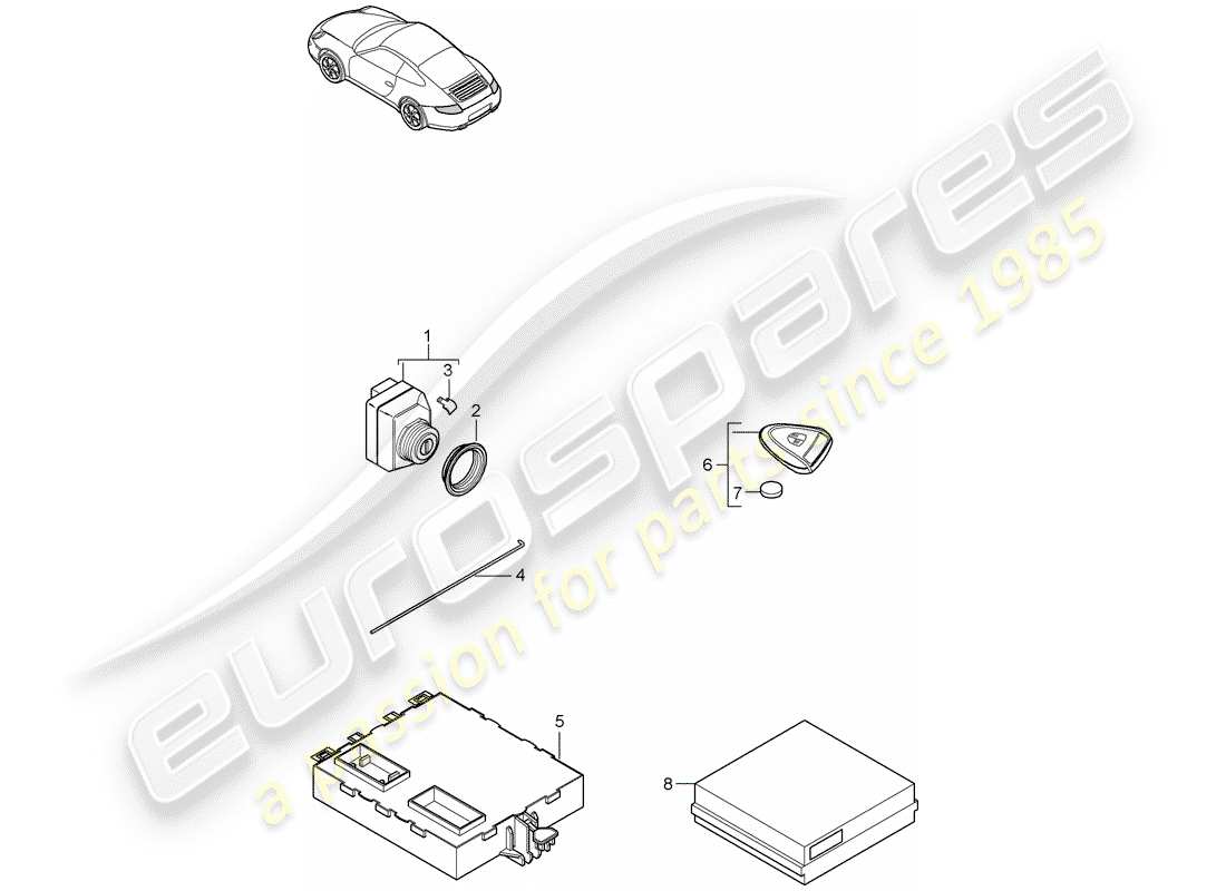porsche 2012 (997-2) unità di controllo diagramma delle parti