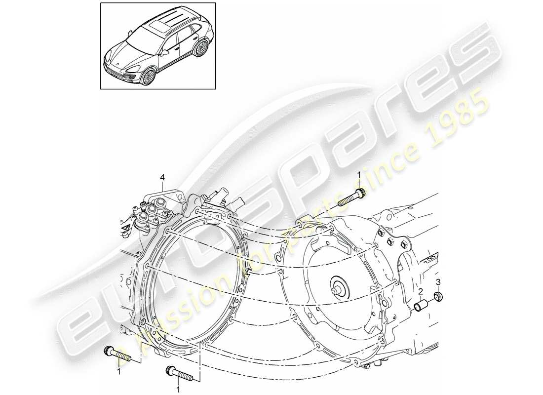 porsche 2015 (cayenne e2 92a) parti di montaggio per motore e diagramma delle parti