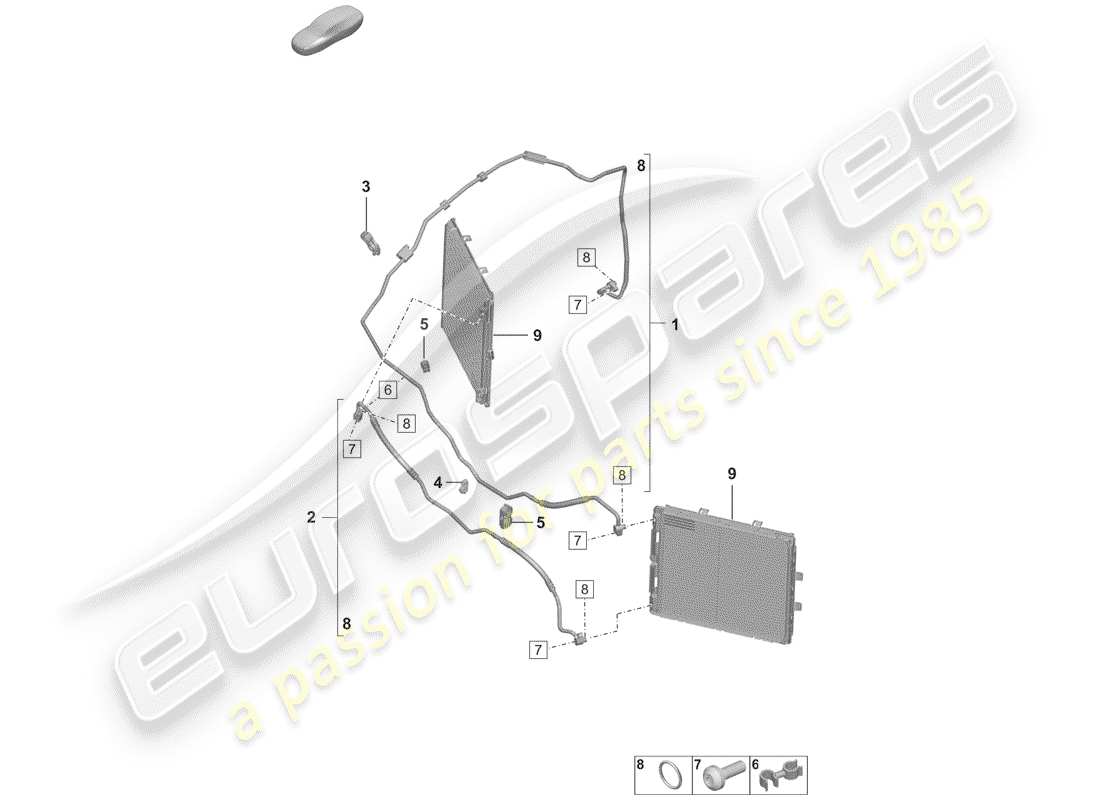 porsche 2019 (992-1) condizionatore diagramma delle parti
