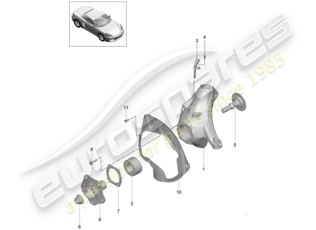 porsche 2017 (718 boxster) portaruota diagramma delle parti