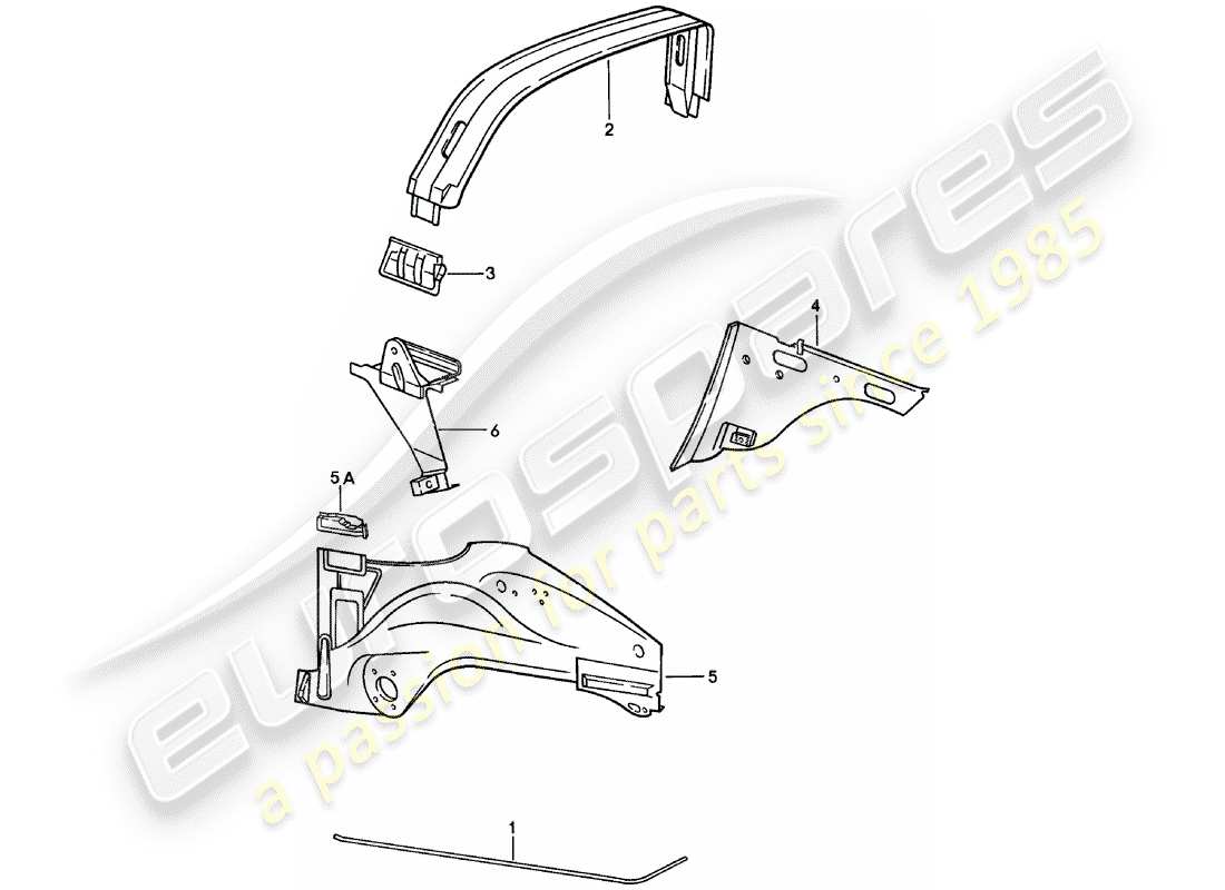 porsche 1983 (911) pannello interno schema delle parti