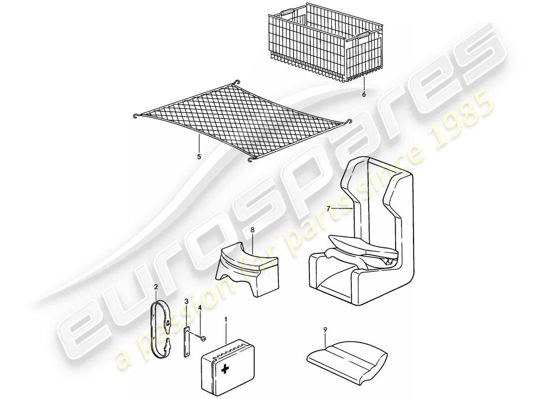 porsche 1984 (944) accessori diagramma delle parti