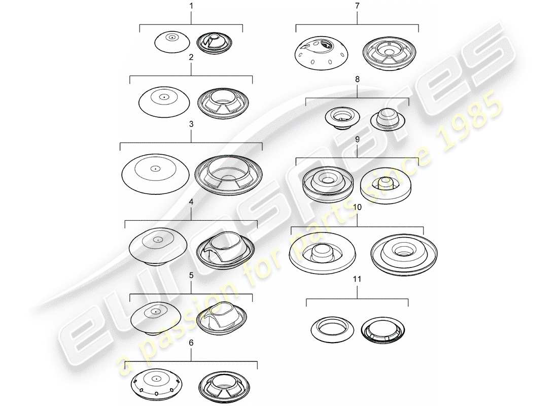 porsche 2005 (cayenne e1 9pa) diagramma delle parti della spina