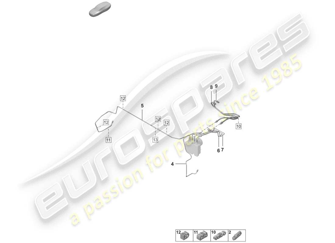 porsche 2019 (992-1) diagramma delle parti linea freno