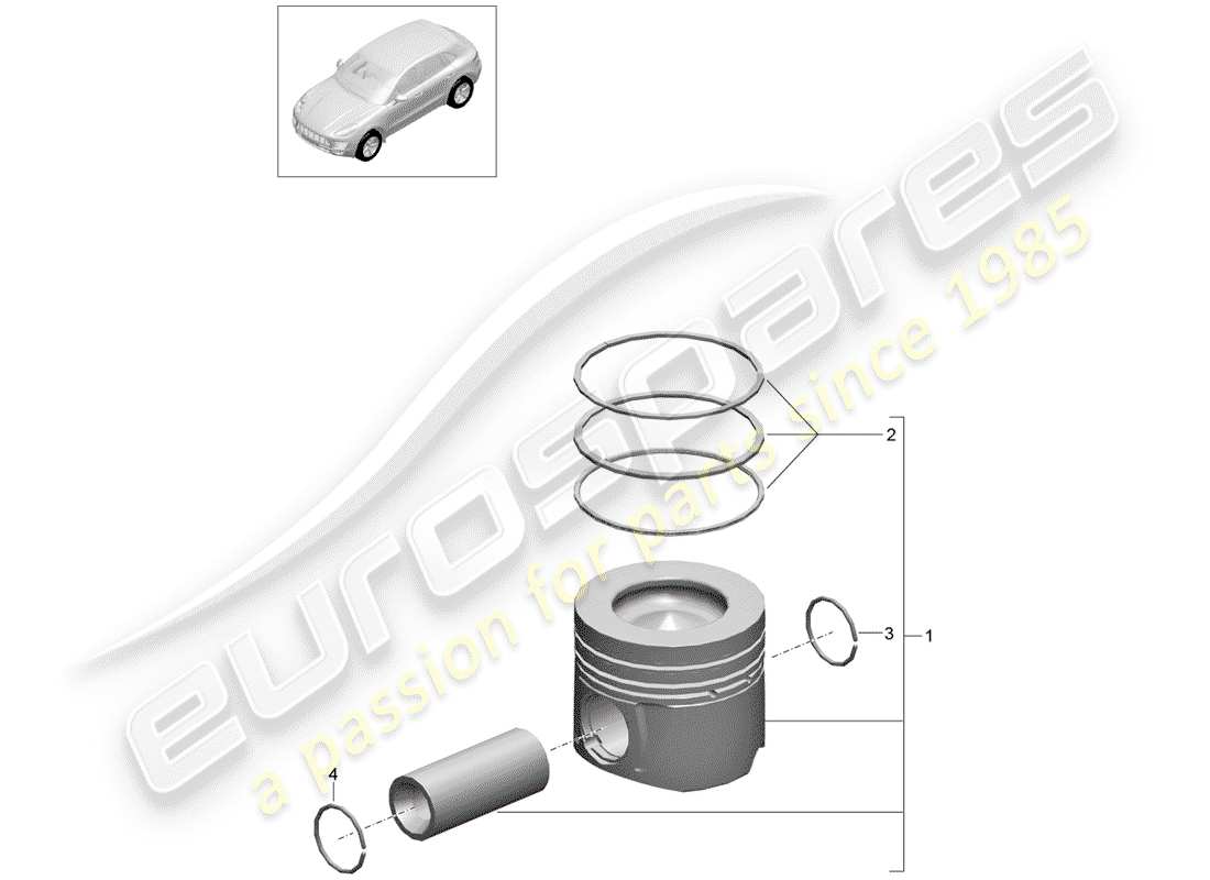 porsche 2018 (macan) pistone diagramma delle parti