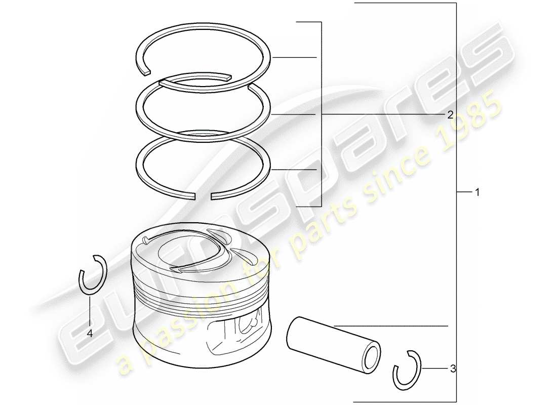 porsche 2010 (cayenne e1 9pa) pistone diagramma delle parti