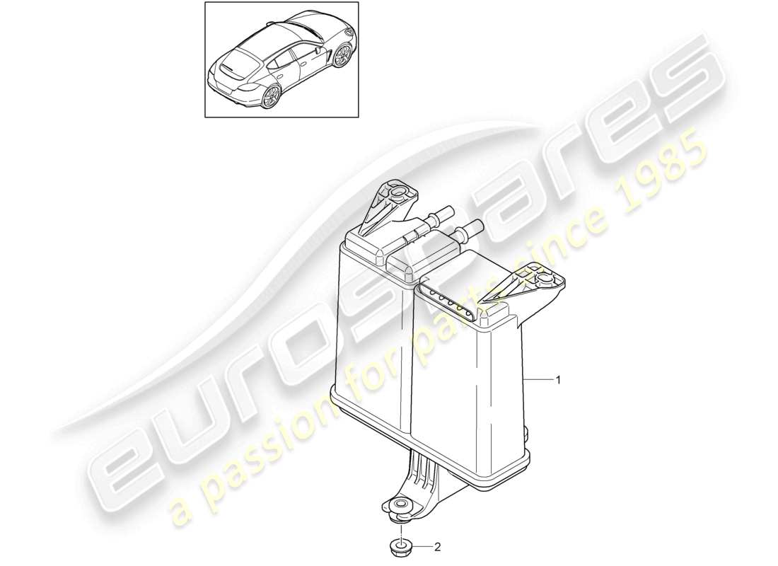 porsche 2010 (cayenne e1 9pa) contenitore per carbone attivo diagramma delle parti