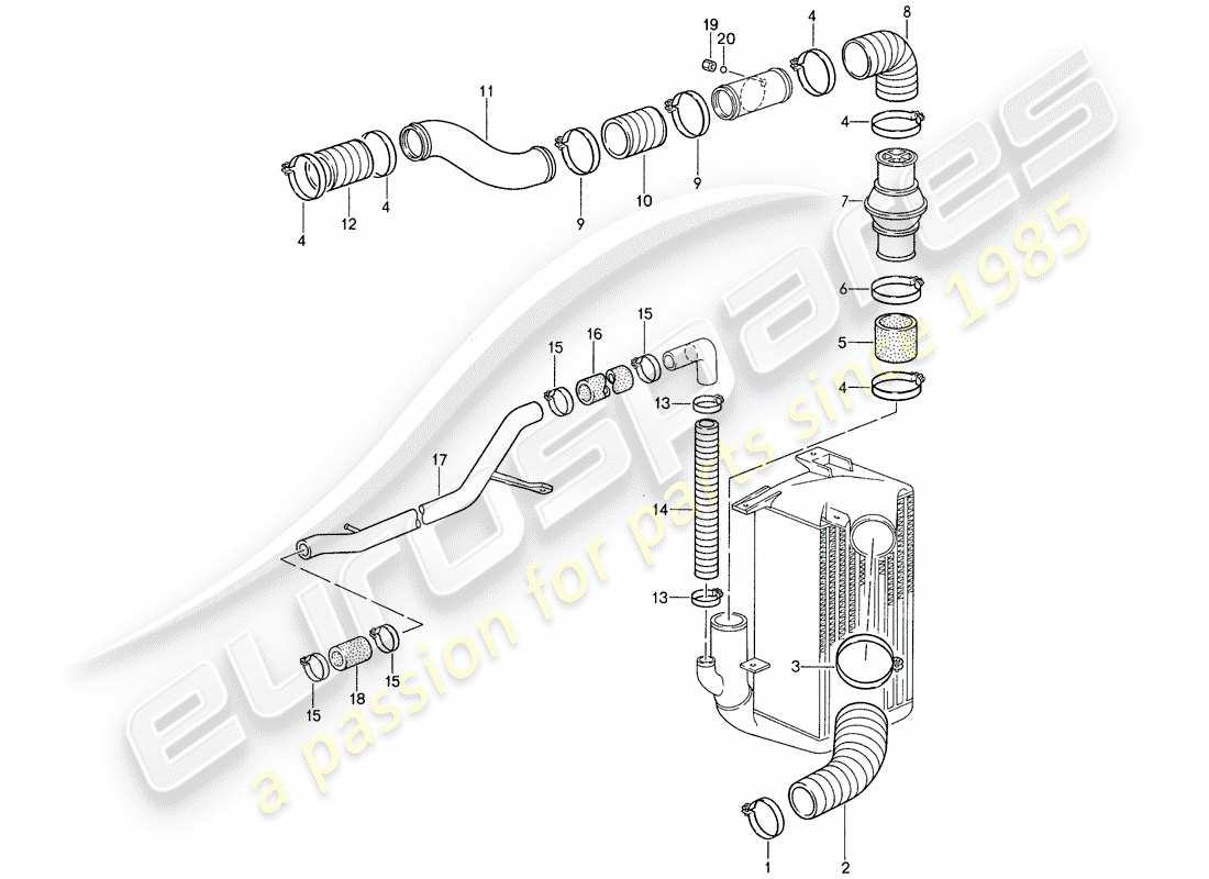 porsche 1987 (959) sovralimentazione 2 diagramma delle parti