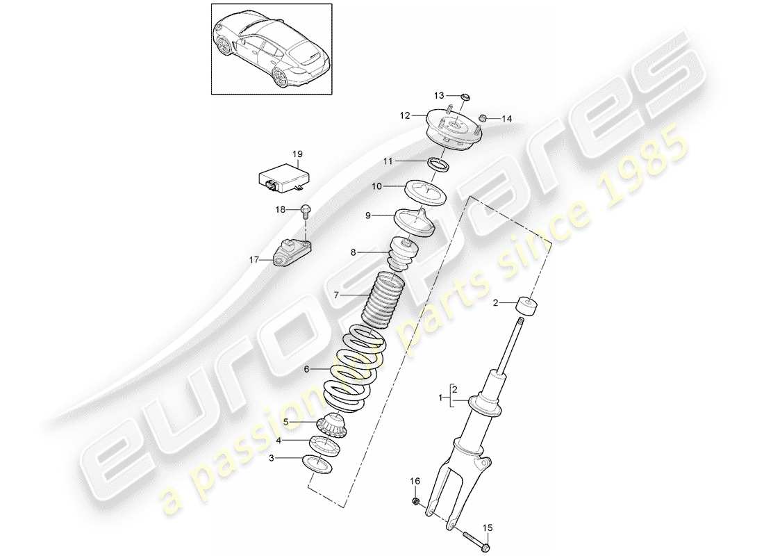 porsche 2012 (panamera 970) sospensione diagramma delle parti
