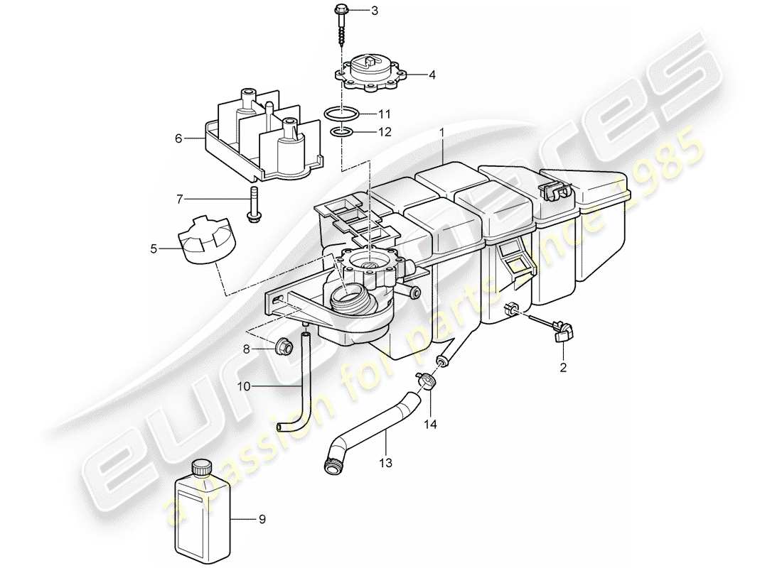 porsche 2009 997-2 turbo / gt2 raffreddamento ad acqua 4 diagramma delle parti