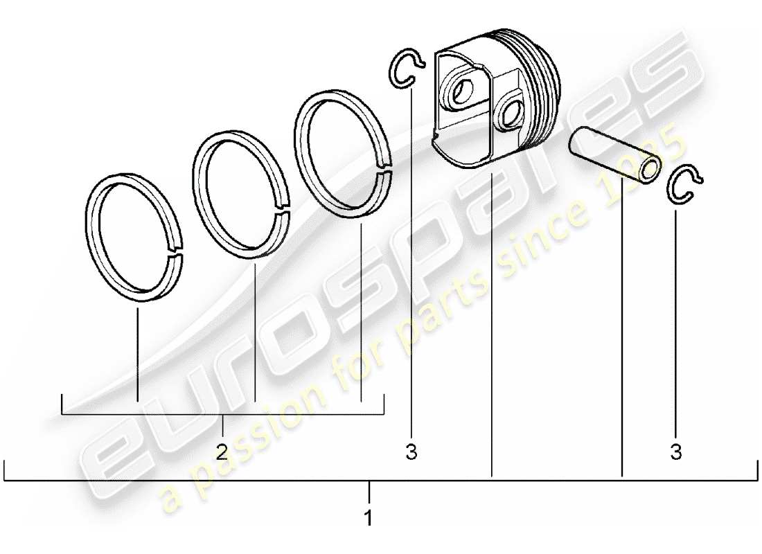 porsche 2008 (987 boxster) diagramma delle parti del pistone