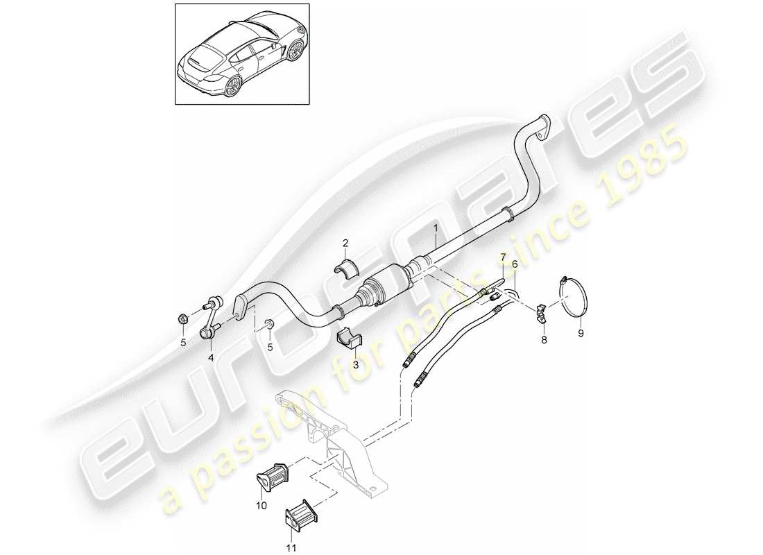 porsche 2016 (panamera 970) stabilizzatore diagramma delle parti