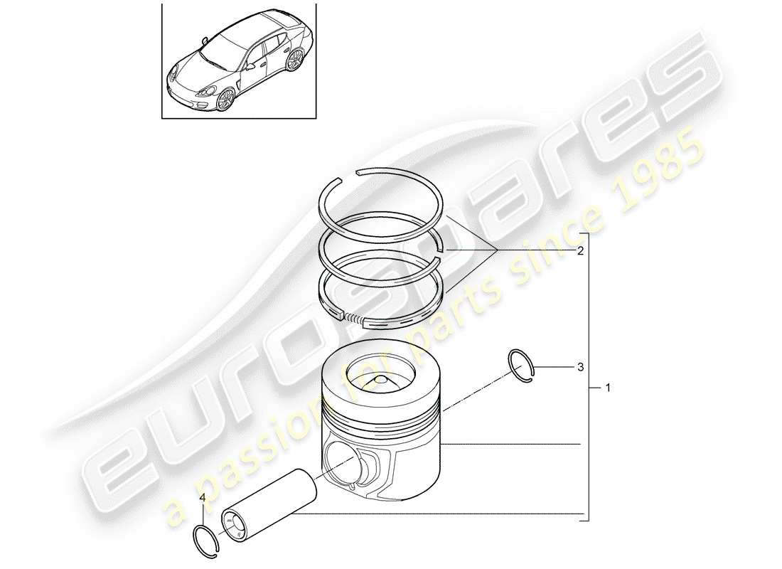 porsche 2016 (panamera 970) pistone diagramma delle parti