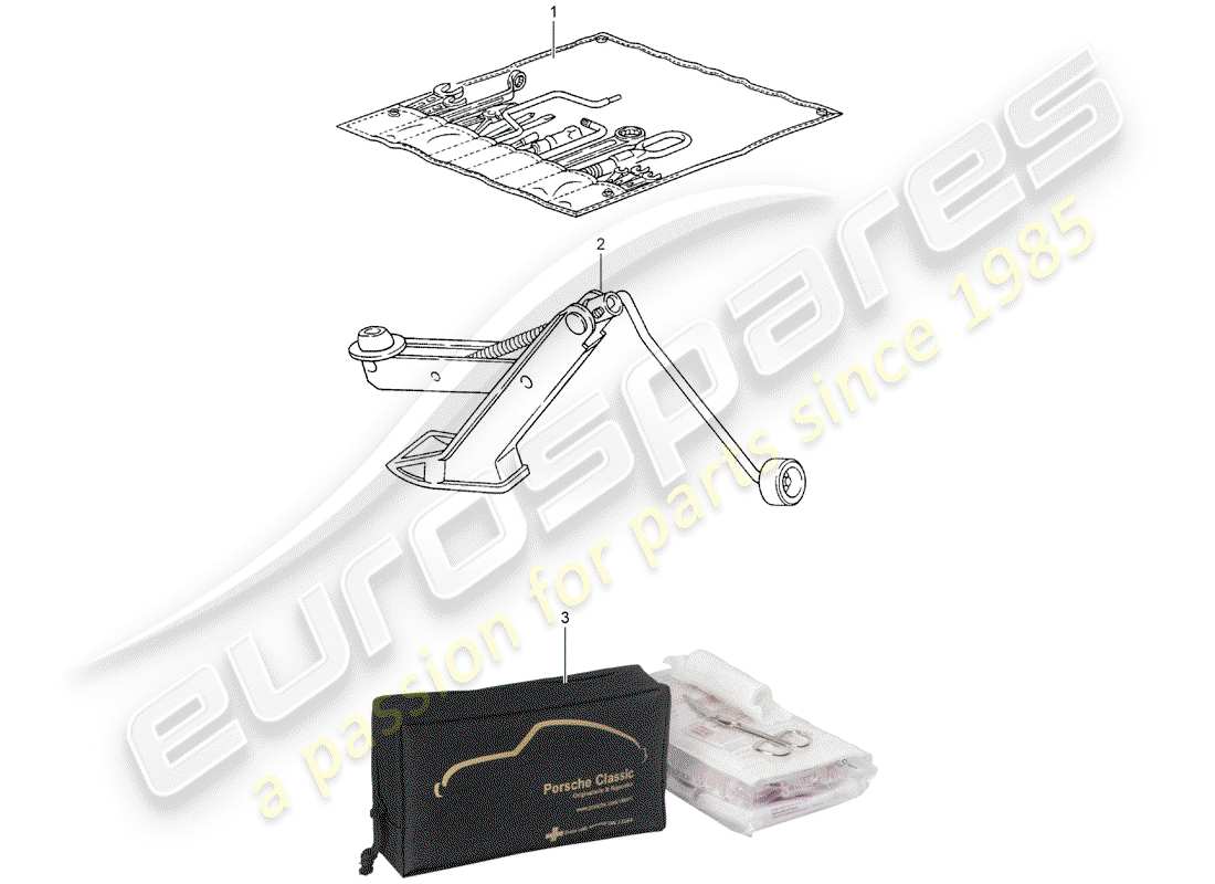 porsche 1996 (993) strumento - martinetto diagramma delle parti