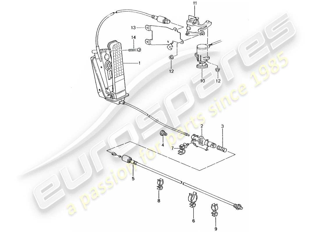 porsche 2002 (996) freno e acc. gruppo pedale - comando acceleratore schema delle parti