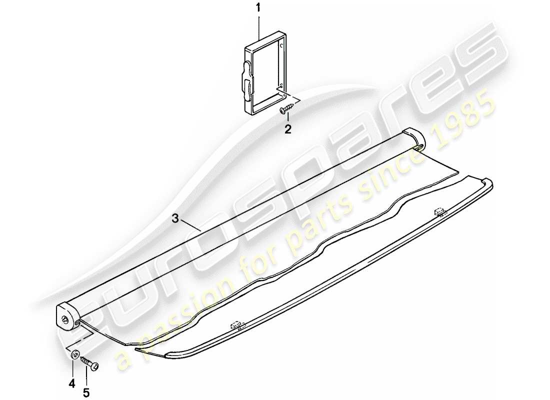 porsche 1976 (924) copertura del vano bagagli diagramma delle parti