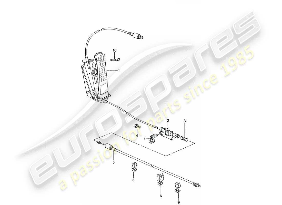 porsche 2004 (996 gt3) pedali - comando acceleratore diagramma delle parti