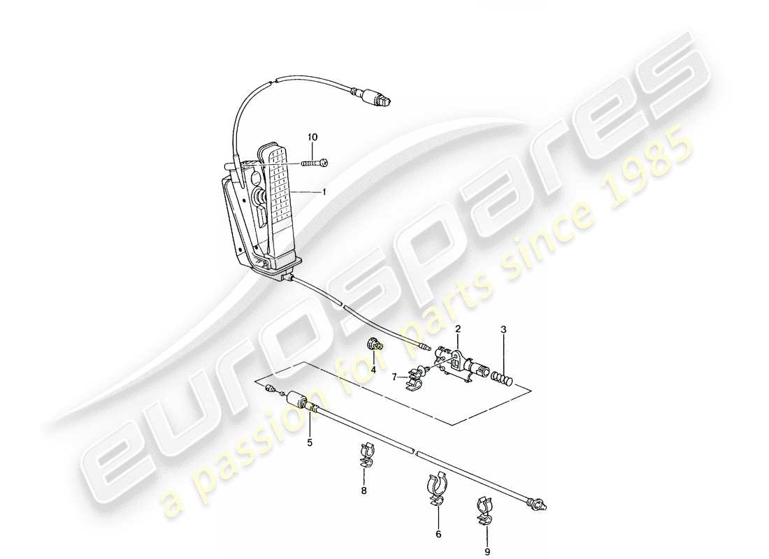 porsche 996 gt3 (2004) pedali - comando acceleratore schema delle parti