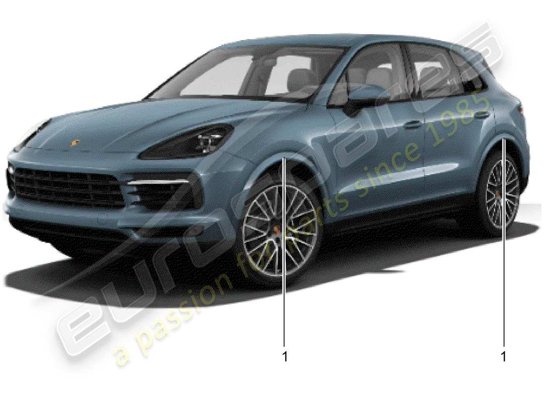 porsche 2020 (tequipment cayenne) estensione passaruota diagramma delle parti