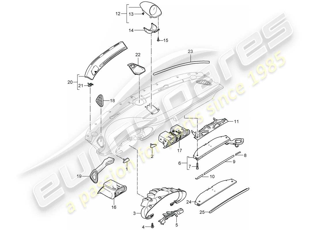 porsche 2011 (997-2 gt3) accessori diagramma delle parti