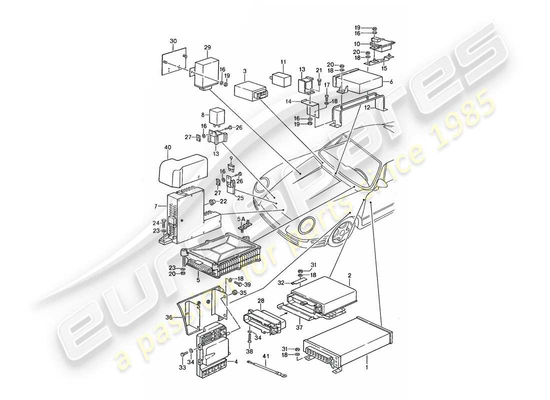 porsche 1987 (959) unità di controllo schema delle parti