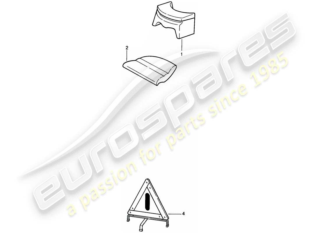 porsche 1987 (911) accessori - seggiolino per bambini - tappetino - copertura del veicolo schema delle parti